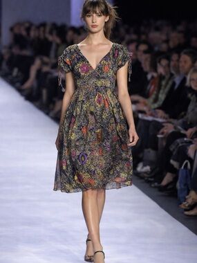 Vintage Designer Matthew Williamson 100% Silk Floral Dress US6 Boho Luxe Rare